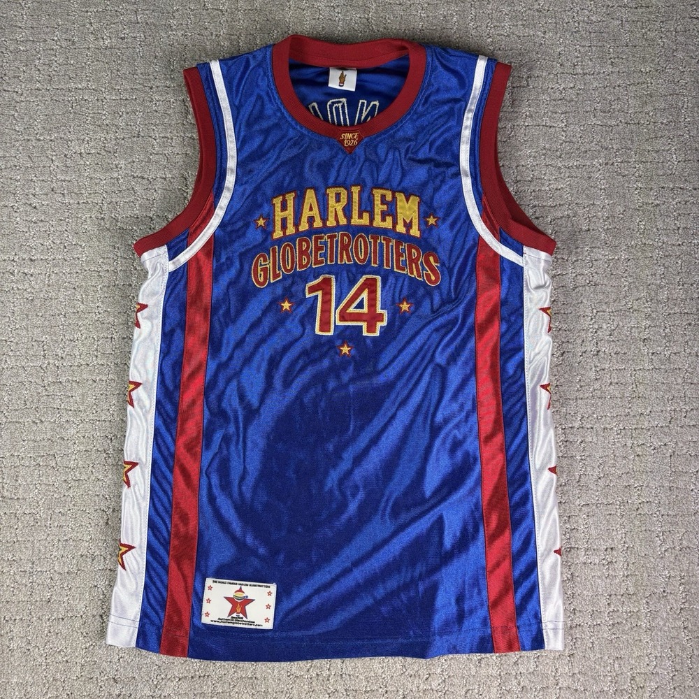 EUC Handles Franklin HARLEM GLOBETROTTERS Authentic Sewn #14 Basketball Jersey M